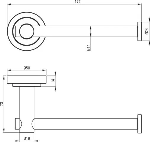 🛁 Suport pentru hârtie igienică TEMISTO, montare pe perete, finisaj cromat – Cod ADT_0211