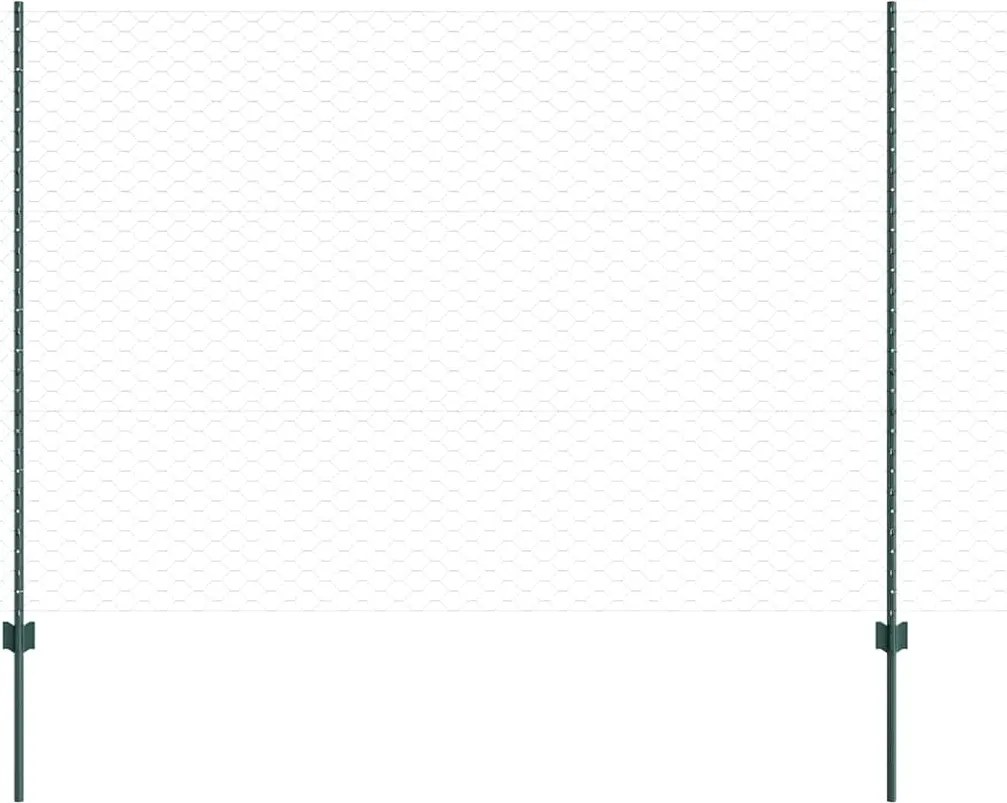 vidaXL Gard cu Stâlp Verde 1,5 x 50 m Oțel și PVC