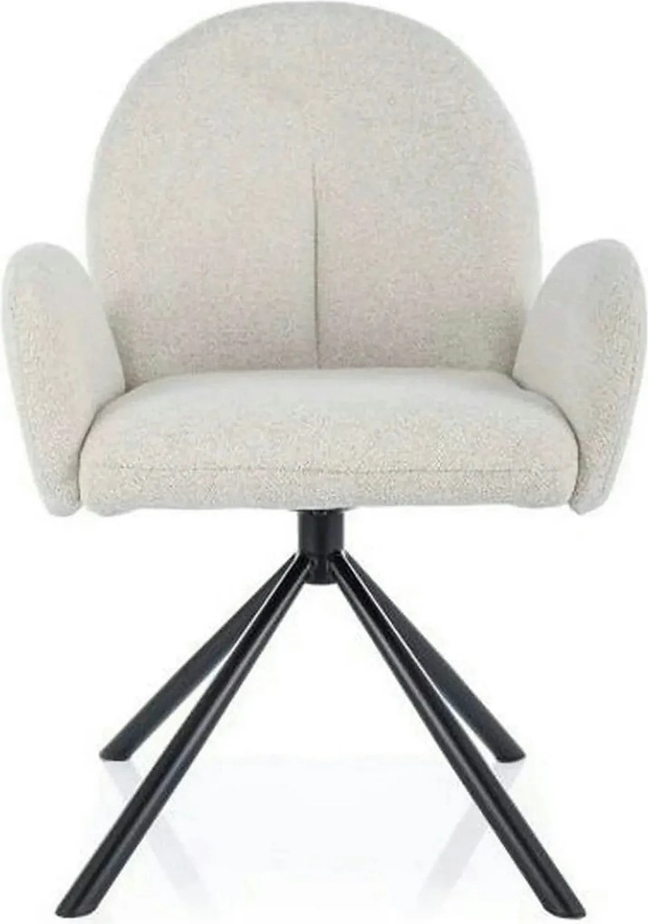 Scaun rotativ PLANET, bej/negru, stofa clasia/metal, 60x46x88 cm
