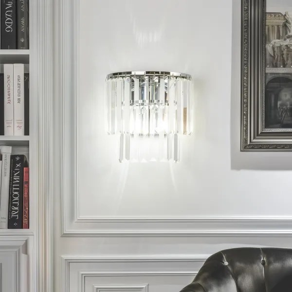 Aplică de cristal Brilagi MOZART 2xE14/40W/230V crom lucios