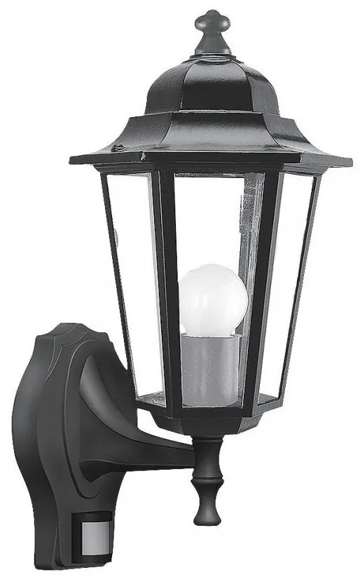 Aplica de perete exterior cu senzor, IP43, up light, negru Velence 8217 RX