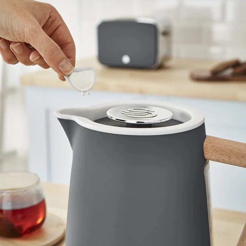 Resigilat: Cana electrica Swan SK14610GRYN, 3000W, 1.7L, Otel inoxidabil, Filtru lavabil, Gri