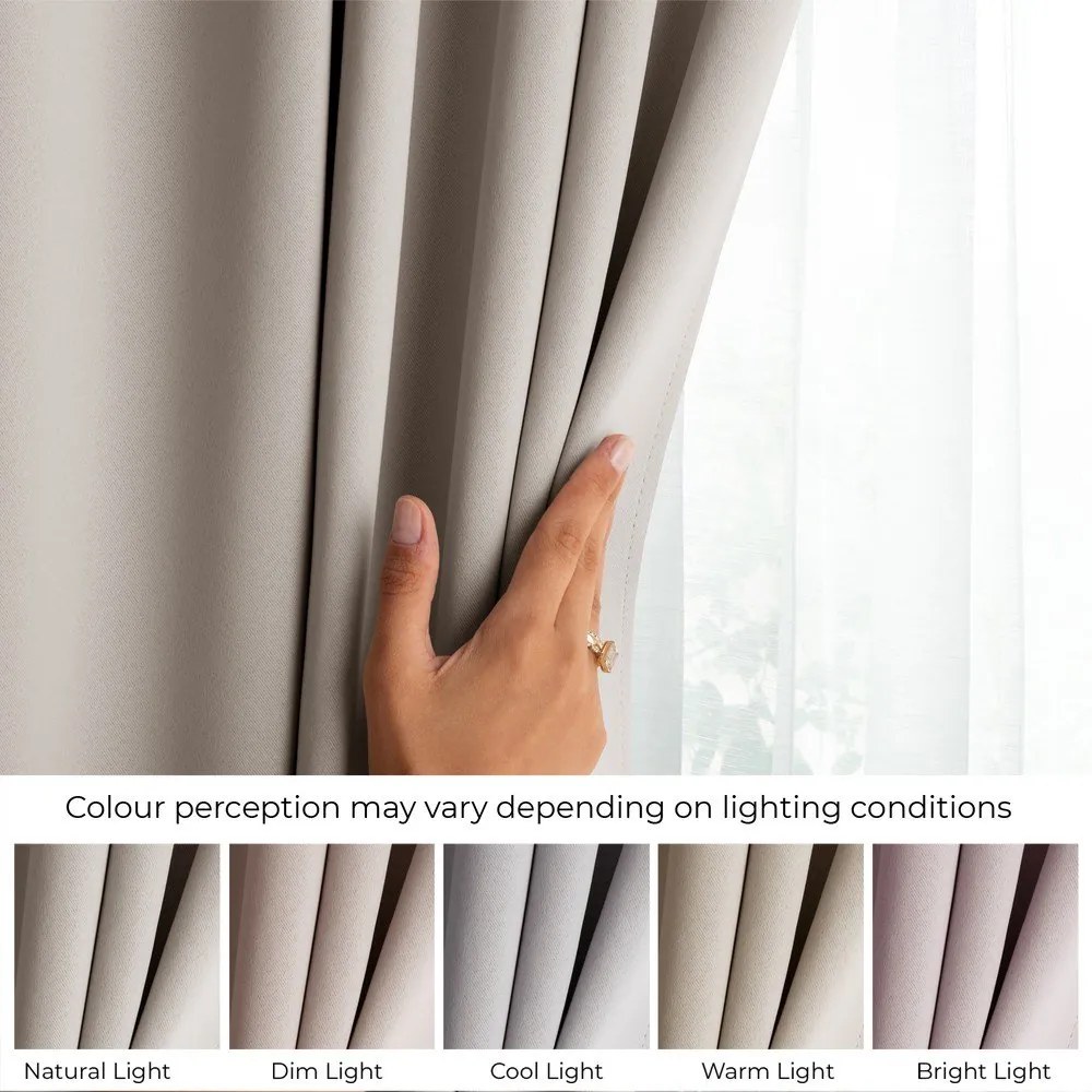 Draperie bej blackout/termoizolantă 140x270 cm Pleat – Restilo