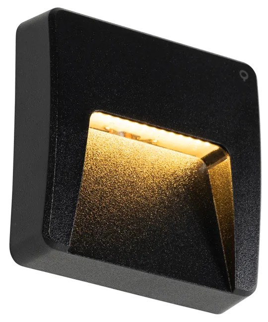 Set 2 Aplice Perete Exterior Patrate Negre cu LED Integrat IP65 - Gem