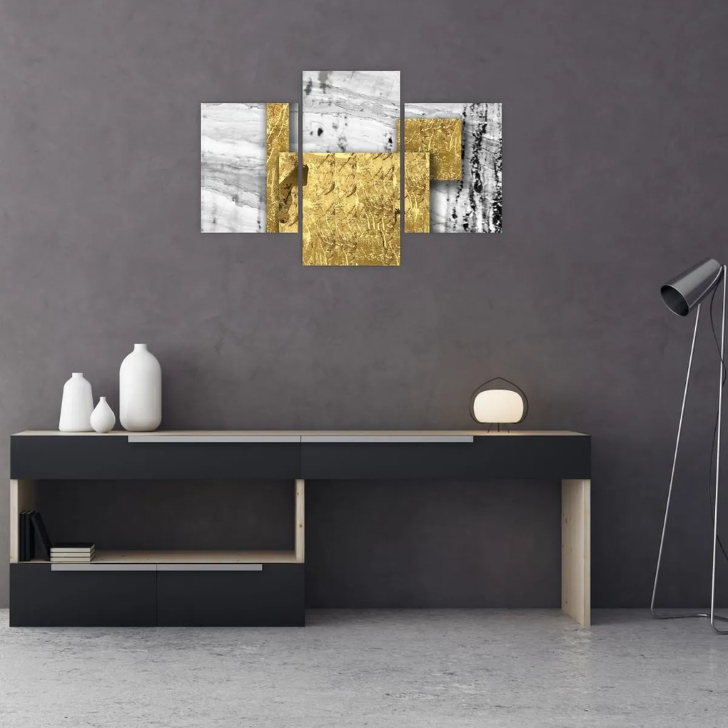 Tablou - Pătrate de aur N⁰1 (90x60 cm)