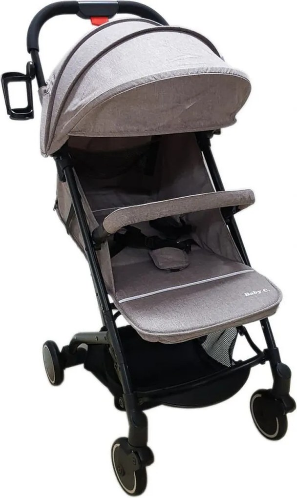Carucior nou nascuti 2 in 1 BABY CARE™ PRO A8, Transformabil in troller, Spatar reglabil in 3 trepte, Roti cu rulment, Frana picior,Pliabil ,GRI