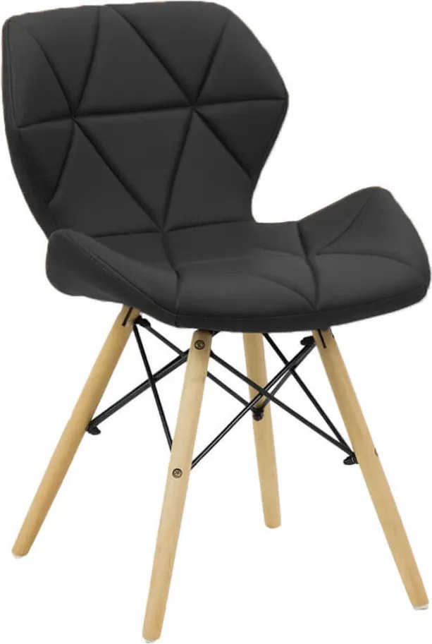 Scaun dining Uma, negru, piele ecologica