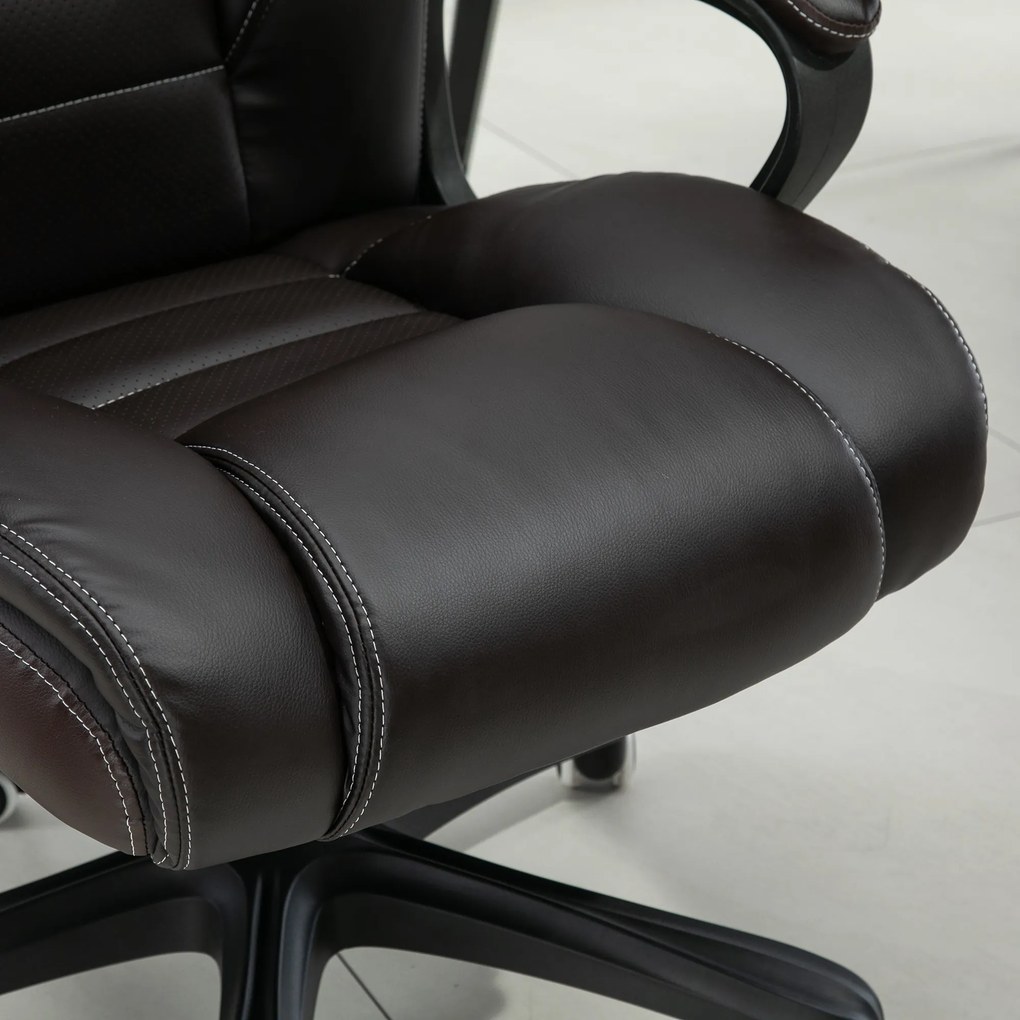 Vinsetto Fotoliu de Birou pentru Masaj și Ergonomic, Design Directorial, Piele Ecologică Neagră, 6 Puncte de Masaj | Aosom Romania