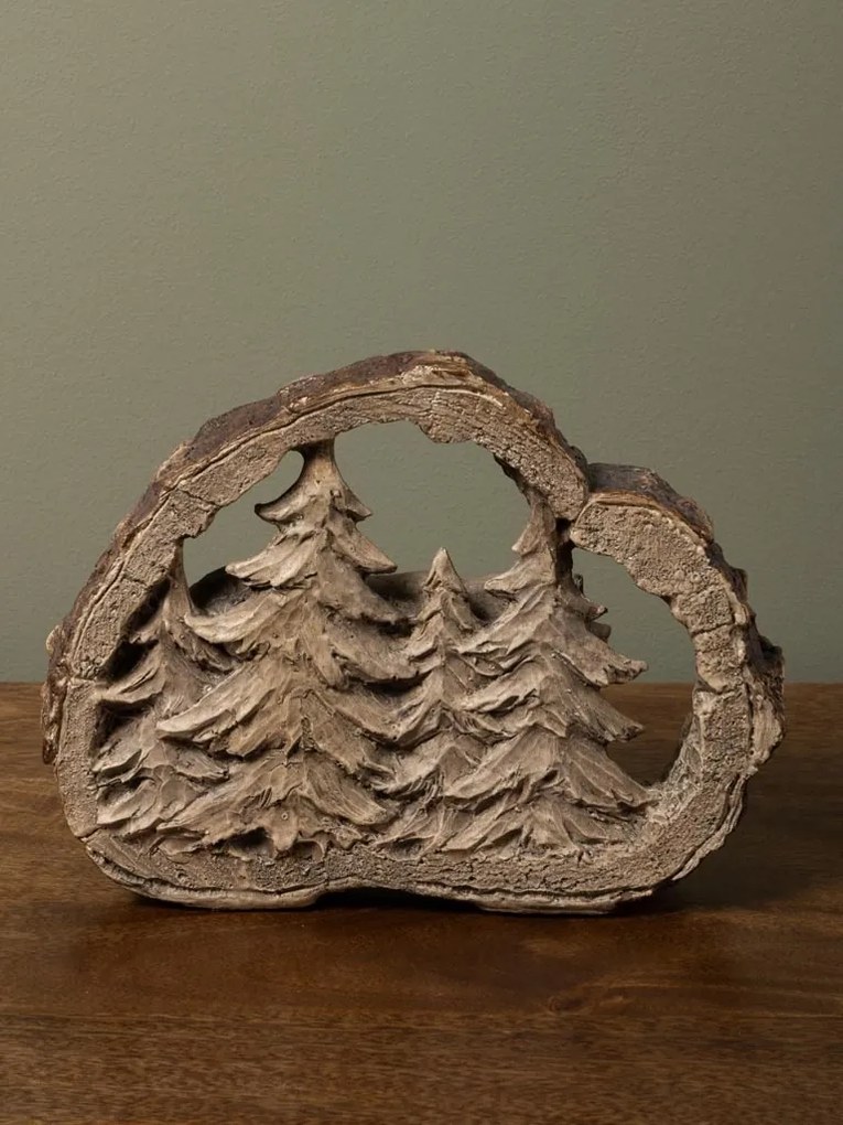 Decorațiune din rășină cu urs în pădure, H16,3 cm