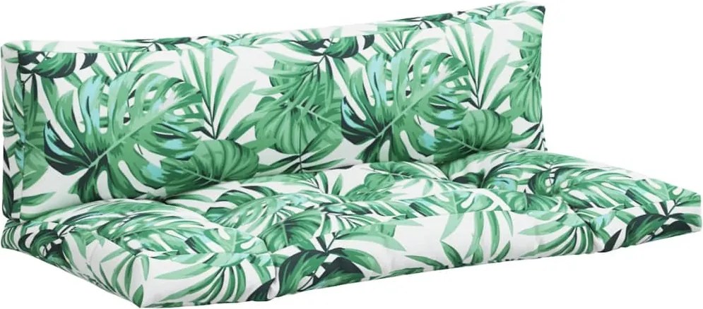 vidaXL Perne de paleți, 2 buc., model cu frunze, textil