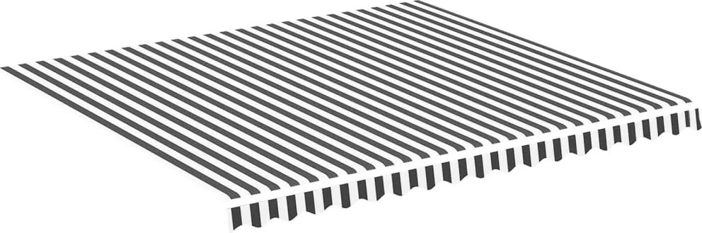 vidaXL Pânză de rezervă copertină, antracit și alb, 4x3,5 m