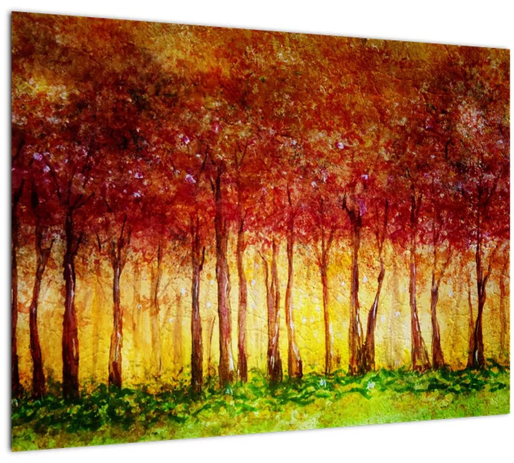 Tablou - Pictura pădurii cu frunziș (70x50 cm)