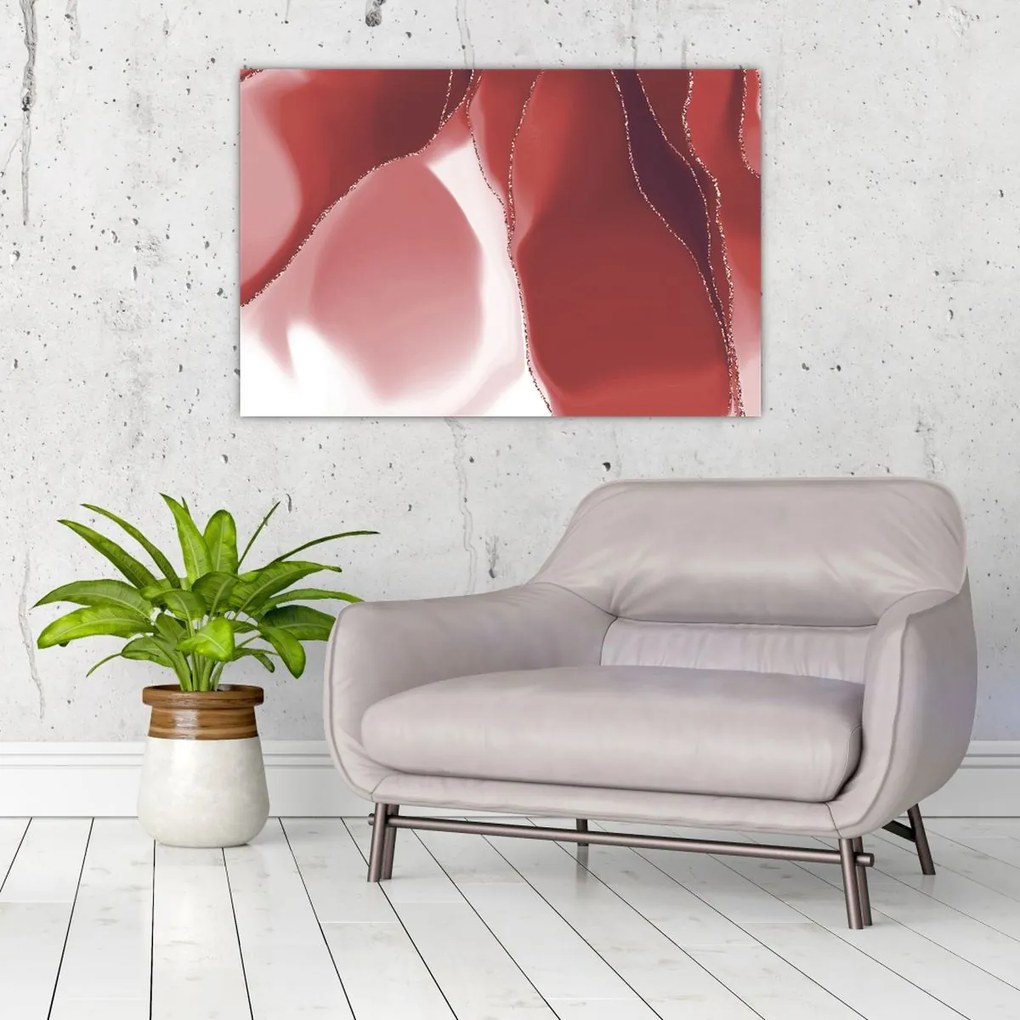 Tablou - Floare abstractă roșie N⁰3 (90x60 cm)