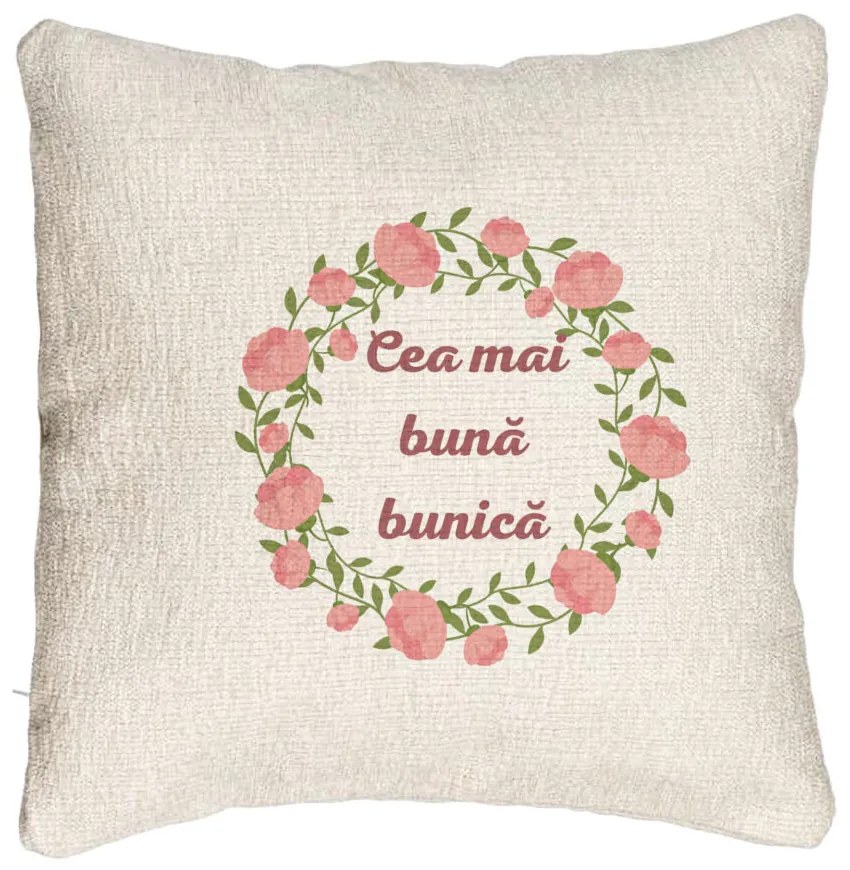 Perna Decorativa Canapea pentru Bunica 13, 40x40 cm, Cu fermoar