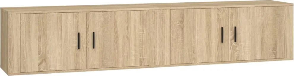 vidaXL Dulapuri TV montate pe perete 2 buc stejar sonoma 100x34,5x40cm