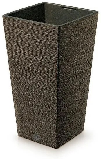 Ghiveci de flori FURU SQUARE ECO WOOD cu inserție24 c m, maro închis, S