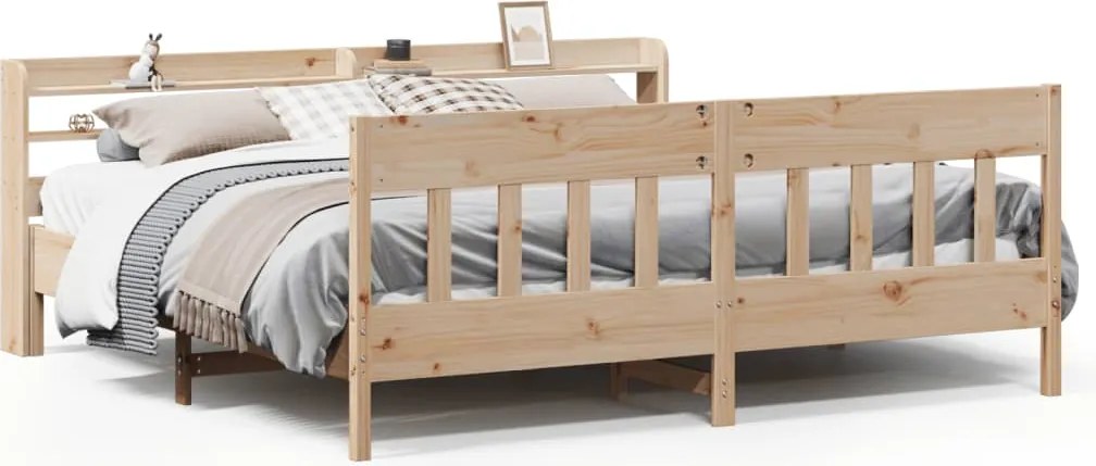 vidaXL Cadru de pat fără saltea, 200x200 cm, lemn masiv pin