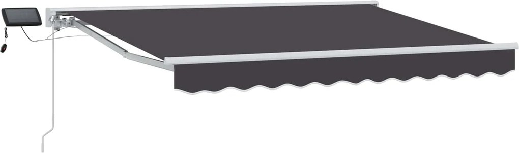 vidaXL Cadru manual de marchiză cu LED-uri Antracit 3,5 x 2 m