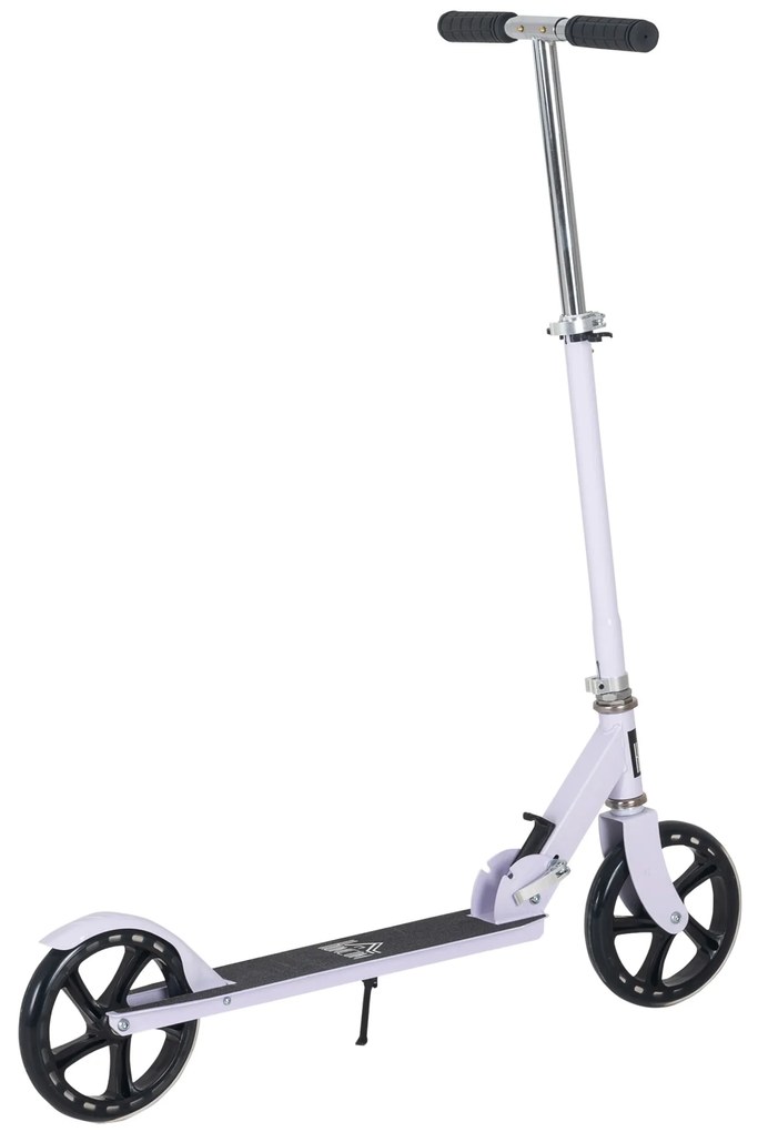 HOMCOM Trotinetă Pliabilă, Ghidon Reglabil pe 4 Nivele, Sistem de Frânare în Spate pentru Copii și Adolescenți, Greutate Max. 100 kg, Dim. 88L x 37l x 75-100H cm, Alb | Aosom Romania