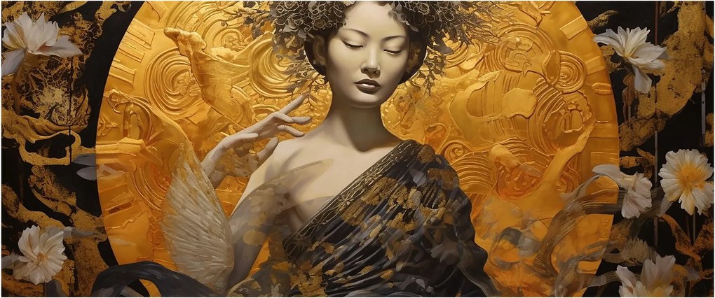 Tablou - Doamnă japoneză (120x50 cm)
