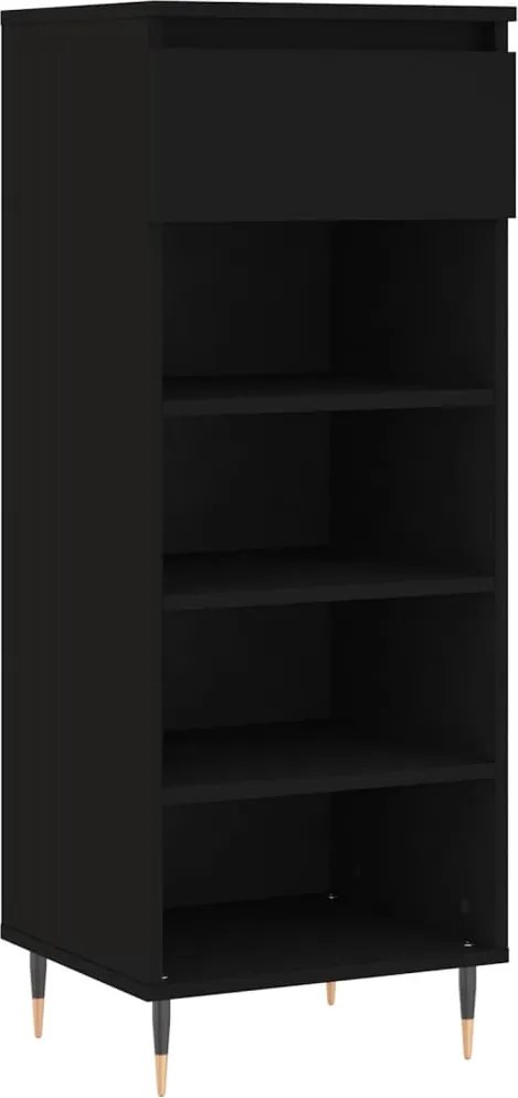 vidaXL Pantofar, negru, 40x36x105 cm, lemn compozit