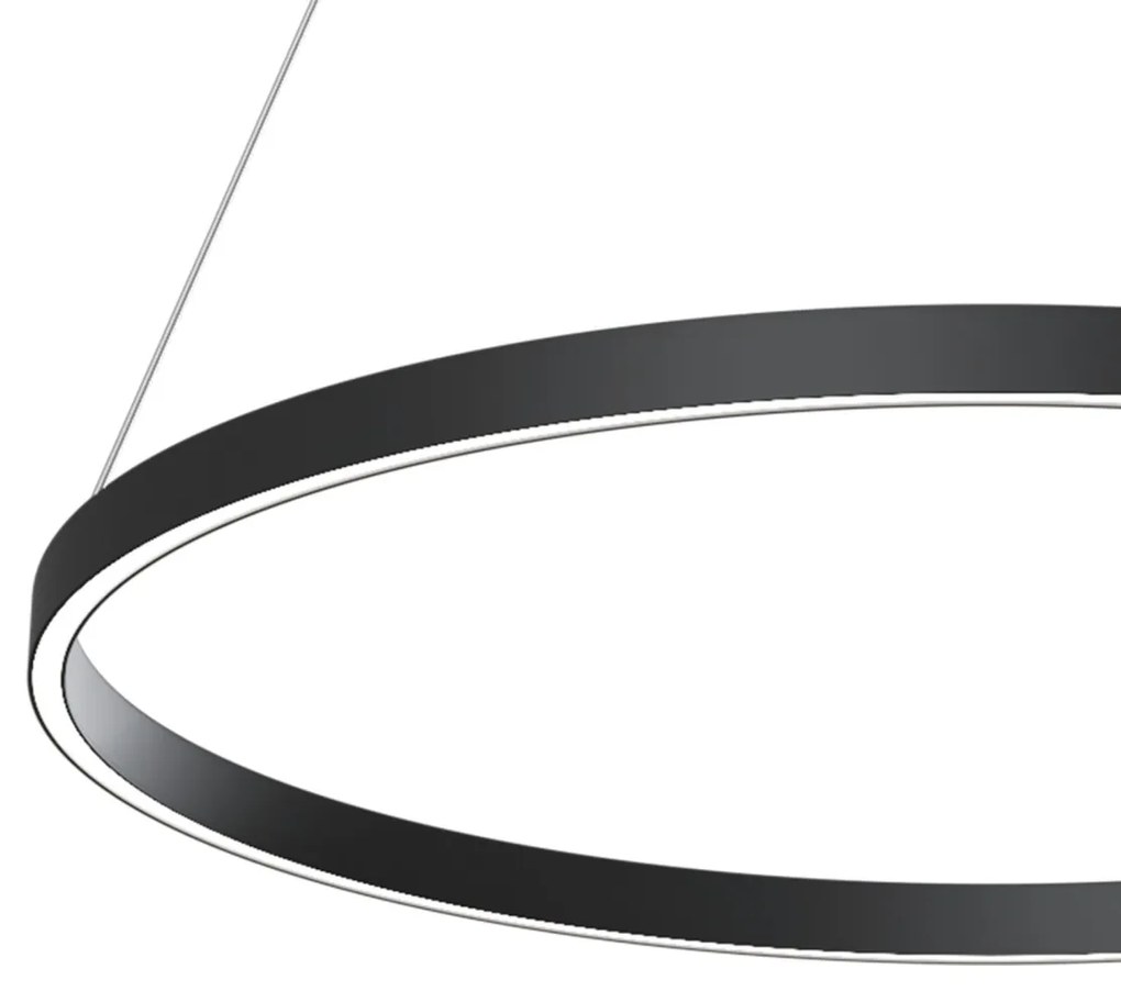 Lustra suspendata LED design tehnic, diametru:80cm, Rim negru MYMOD058PL-L42B4K