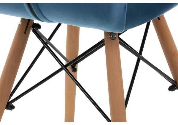 SET 4x scaun de sufragerie TRIGO 74x48 cm albastru închis/fag