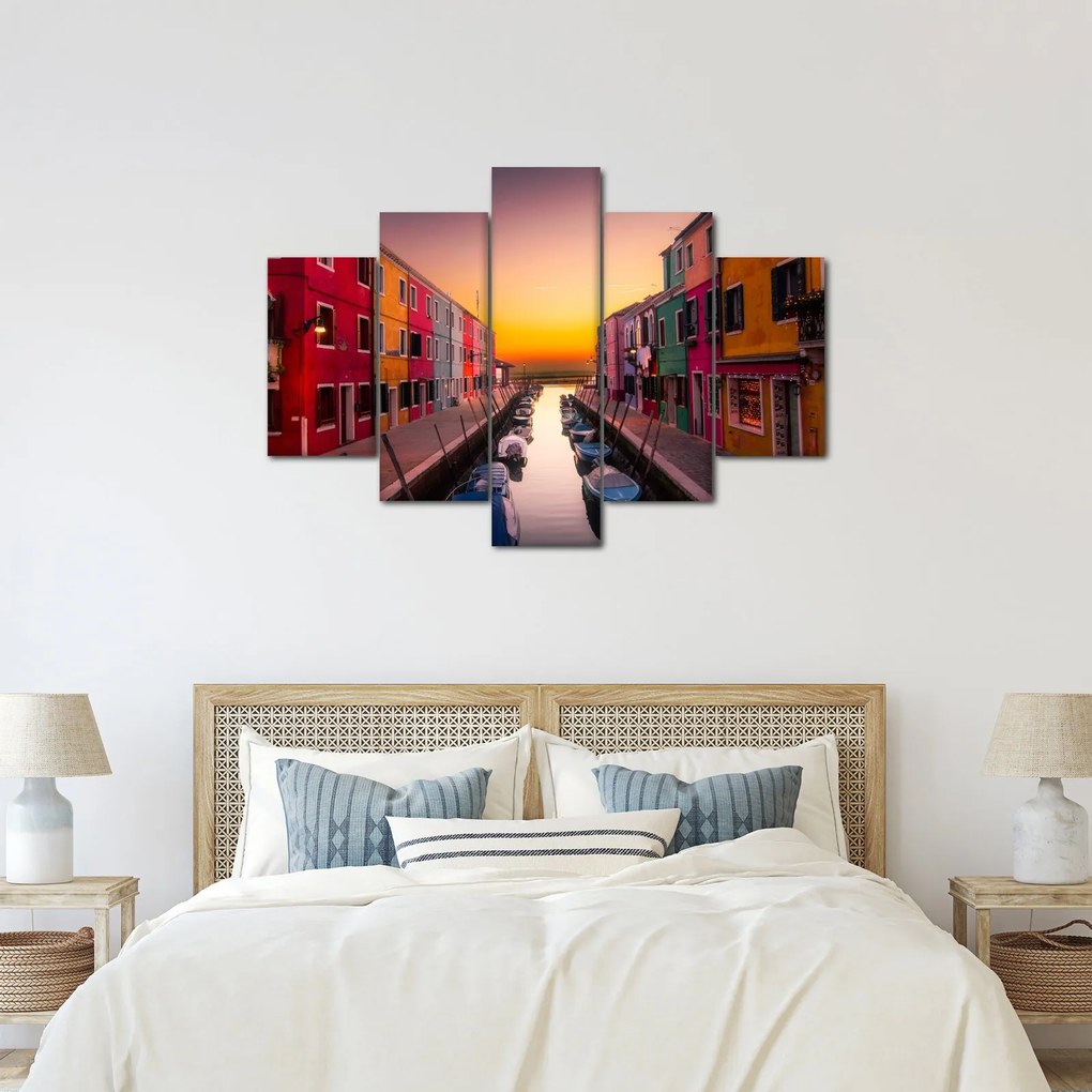 Tablou - Apus de soare, insula Burano, Veneția, Italia (150x105 cm)