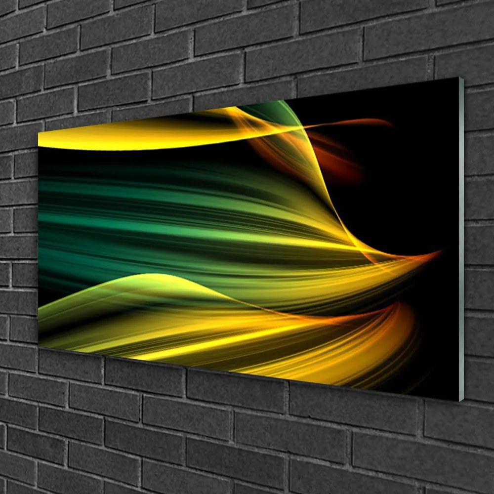 Tablouri acrilice Abstract Art Albastru Galben Negru Verde