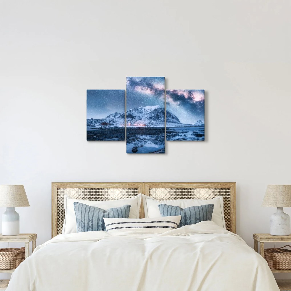 Tablou cu munți și ceul cu stele (90x60 cm)