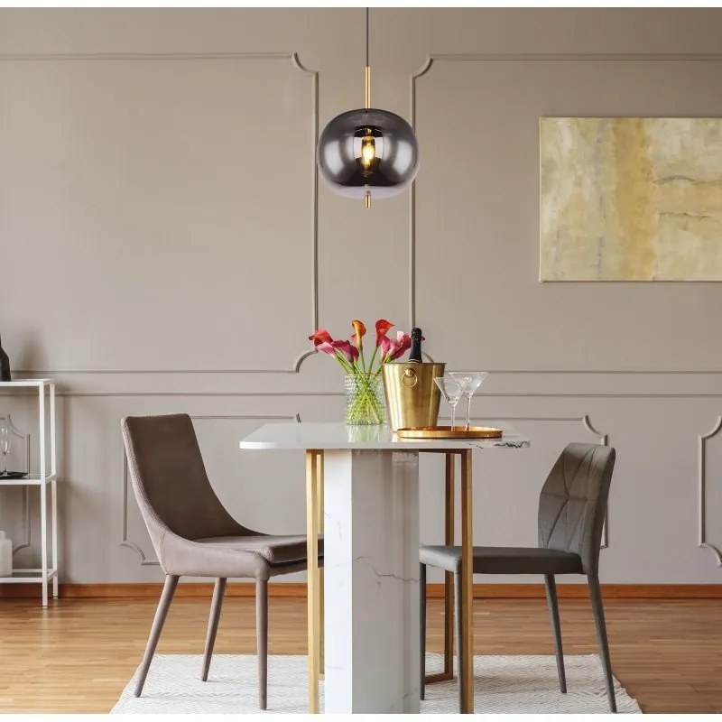 Pendul design modern Blacky I negru mat, alama 30cm