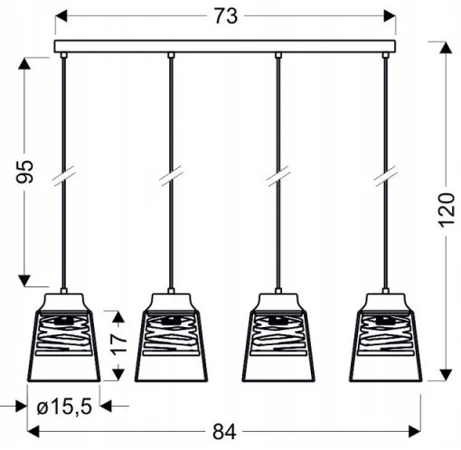 Lustră aplicată FRESNO 4xE27/60W/230V