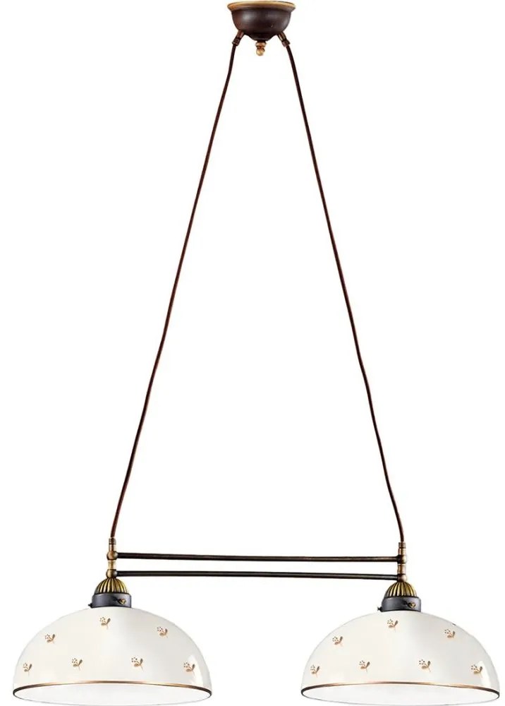 Kolarz 731.82.171 - Lustră pe cablu NONNA 2xE27/75W/230V, cu flori, aur roz