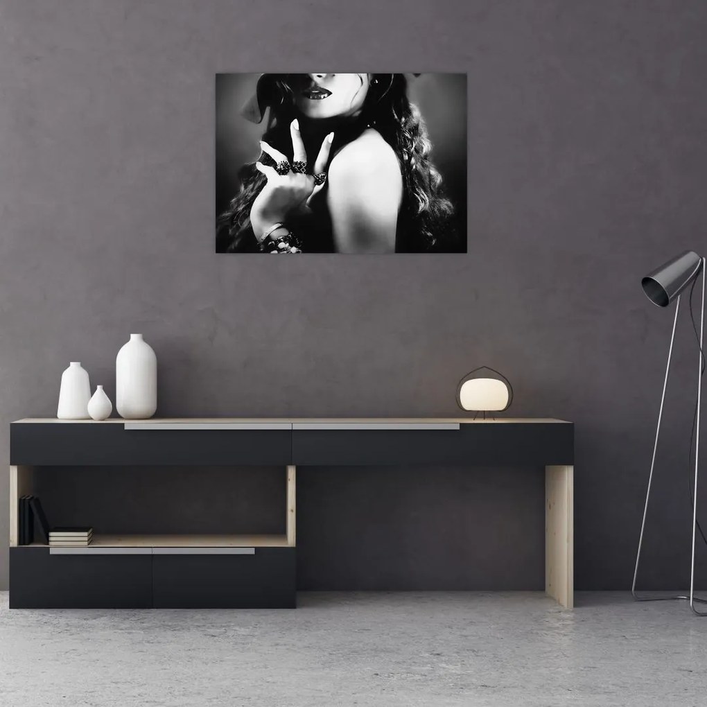 Tablou pe sticlă - Femeia minunată (70x50 cm)