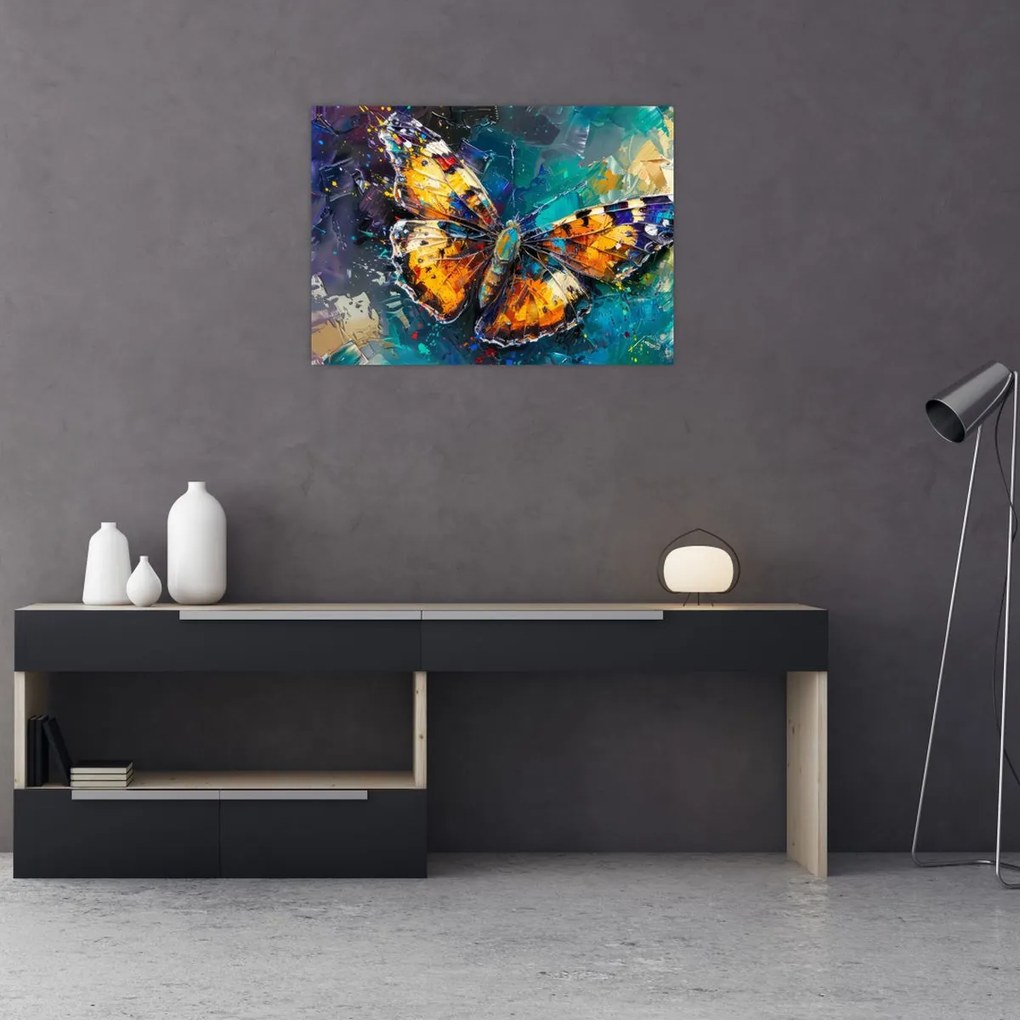Tablou - Fluture, pictură în ulei (70x50 cm)