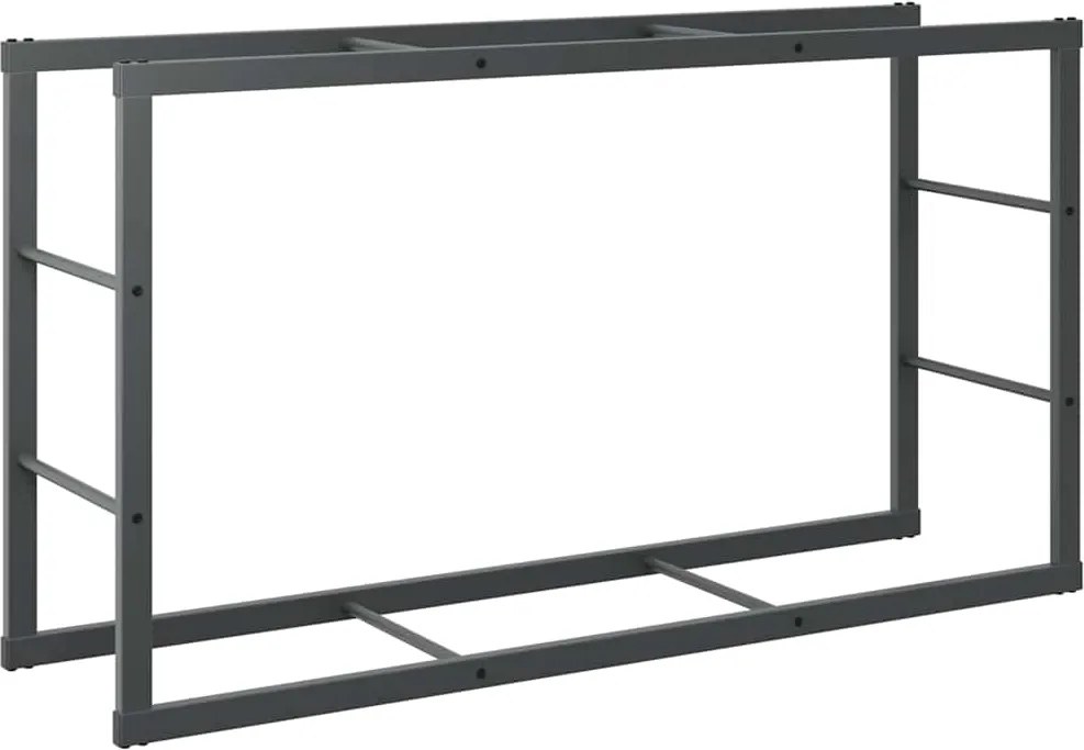 vidaXL Rastel pentru lemne de foc, negru,110x30x61 cm, oțel