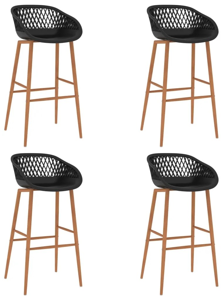 vidaXL Scaune de bar, 4 buc., negru