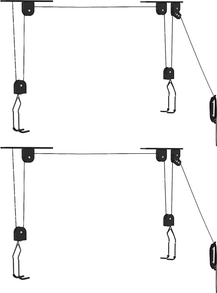 vidaXL Palanuri pentru biciclete cu suport pe tavan, 2 buc., 20 kg