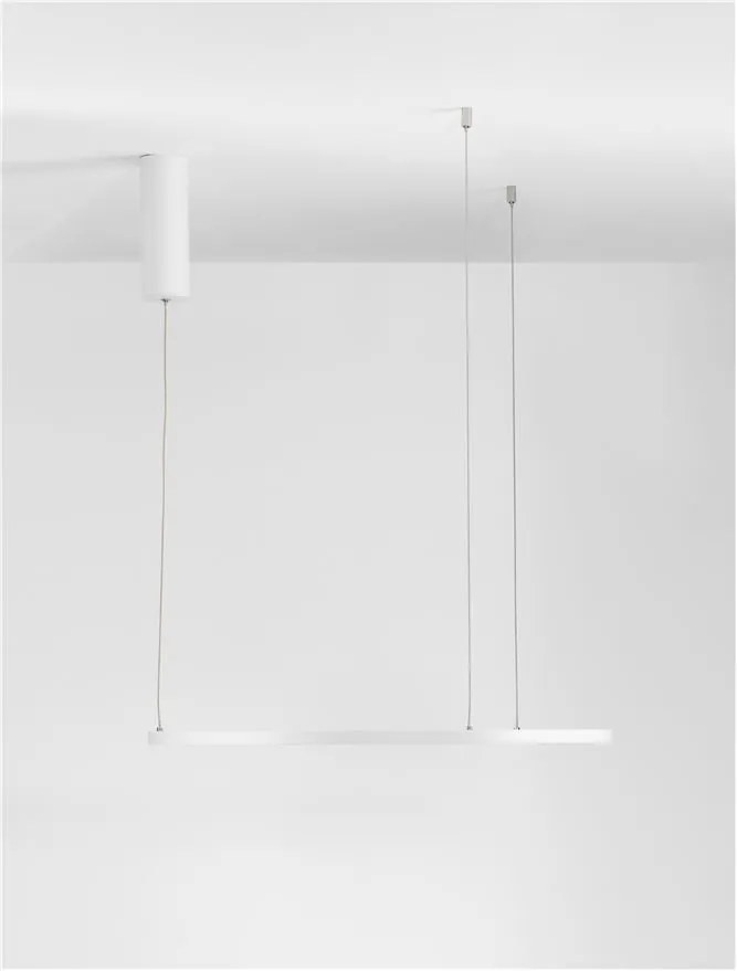 Lustra LED suspendata design modern circular TARQUIN D-60cm alba