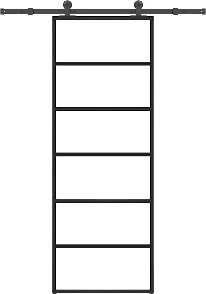 vidaXL Ușă glisantă cu set feronerie, 76x205 cm, sticlă ESG/aluminiu