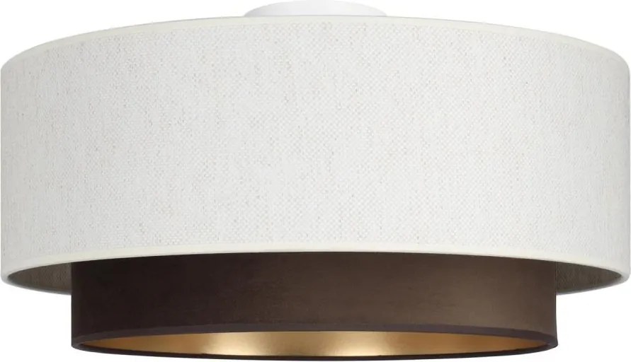 Plafonieră NATIA, 1xE27/60W/230V, Ø45 cm, alb/maro