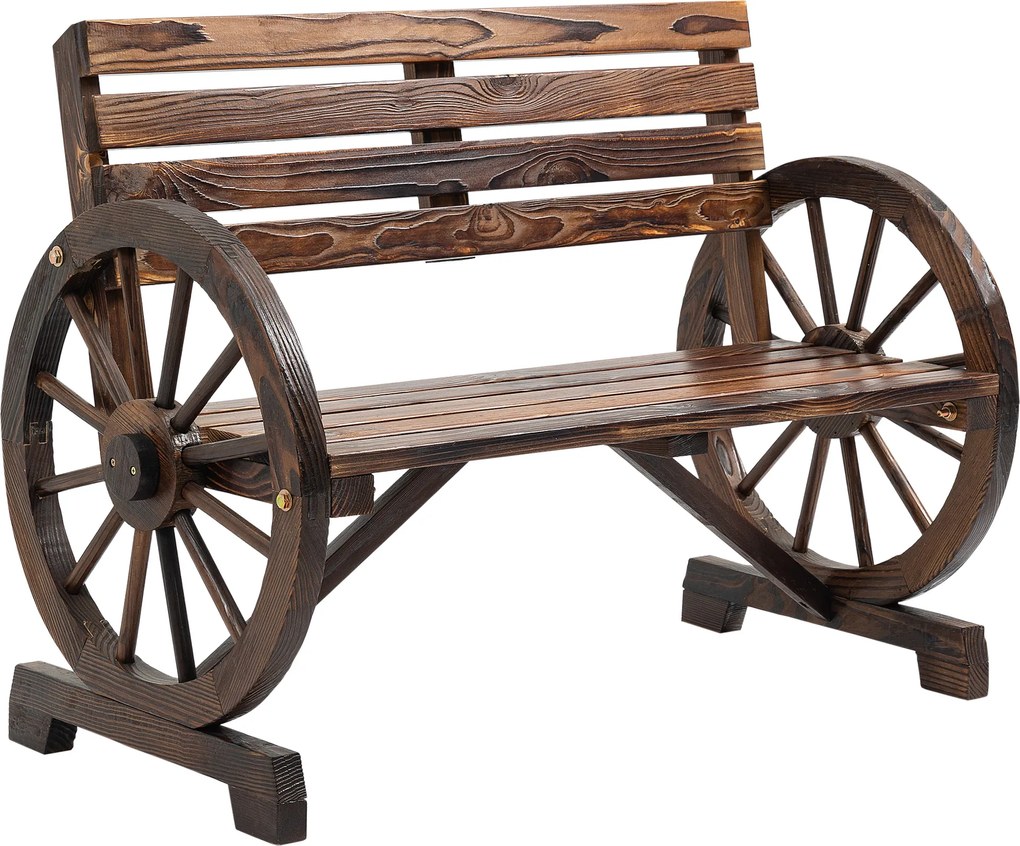 Outsunny Banca Country Fonta 127×60×85 cm – 2‑locuri cu Cotiere Rotative Neagra | Aosom Romania