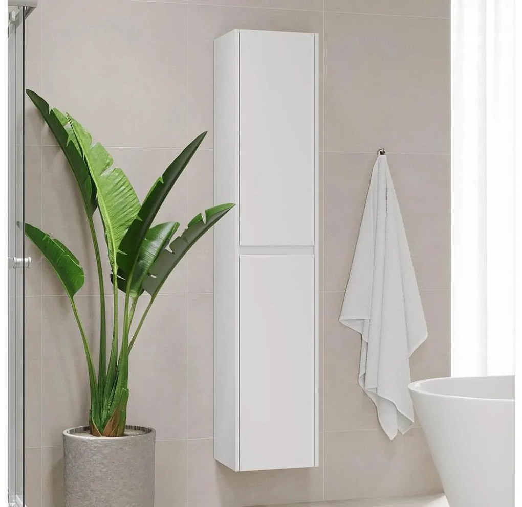 Dulap pentru baie TRONDHEIM, 174 cm, alb