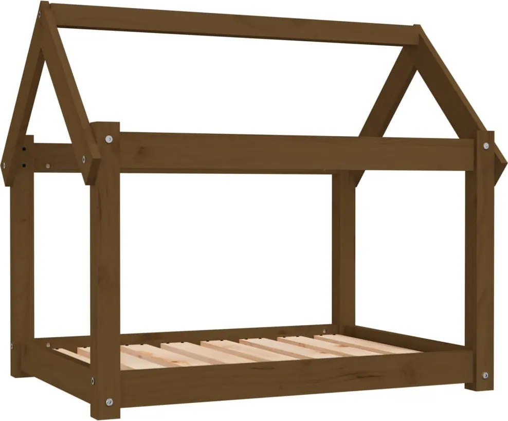 vidaXL Pat pentru câini, maro miere, 81x60x70 cm, lemn masiv de pin