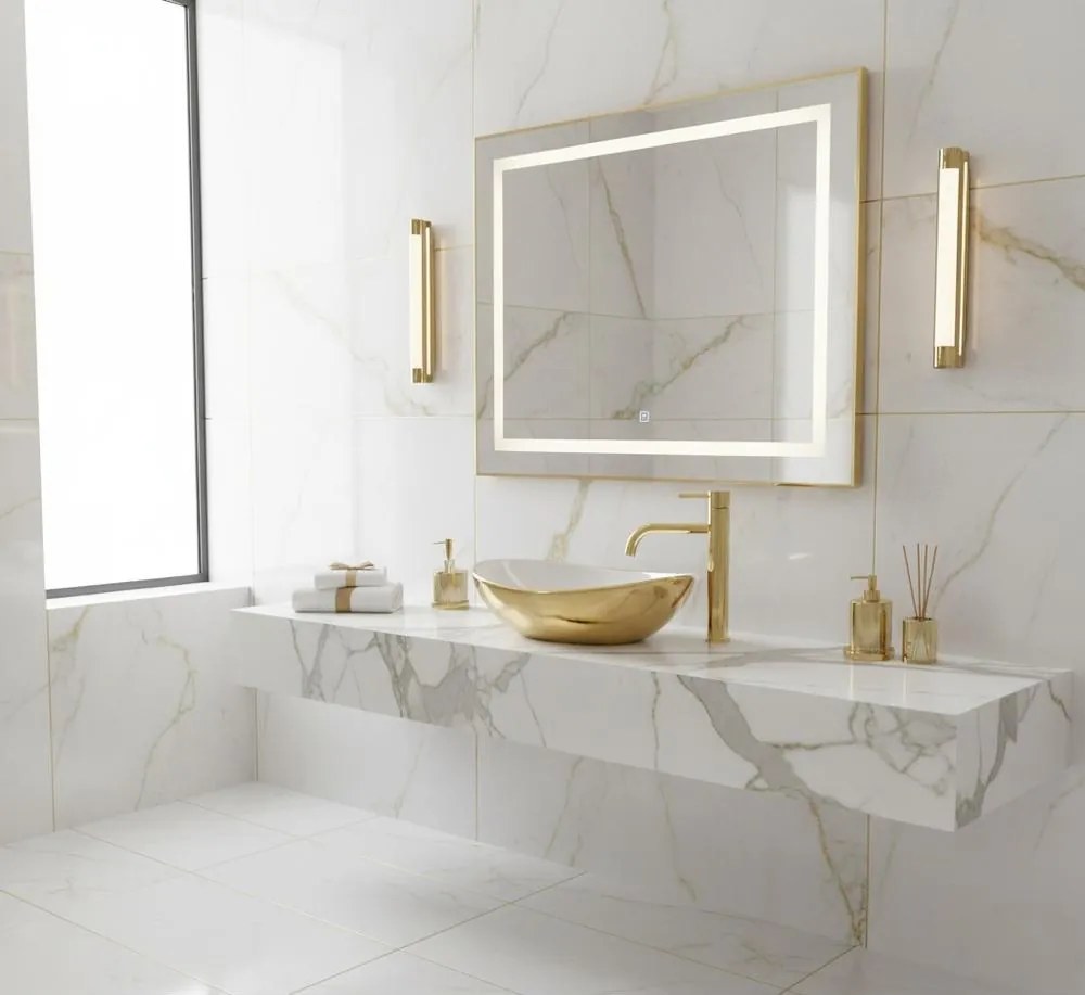 Lavoar pentru blat Basaro Sofia auriu   Alb