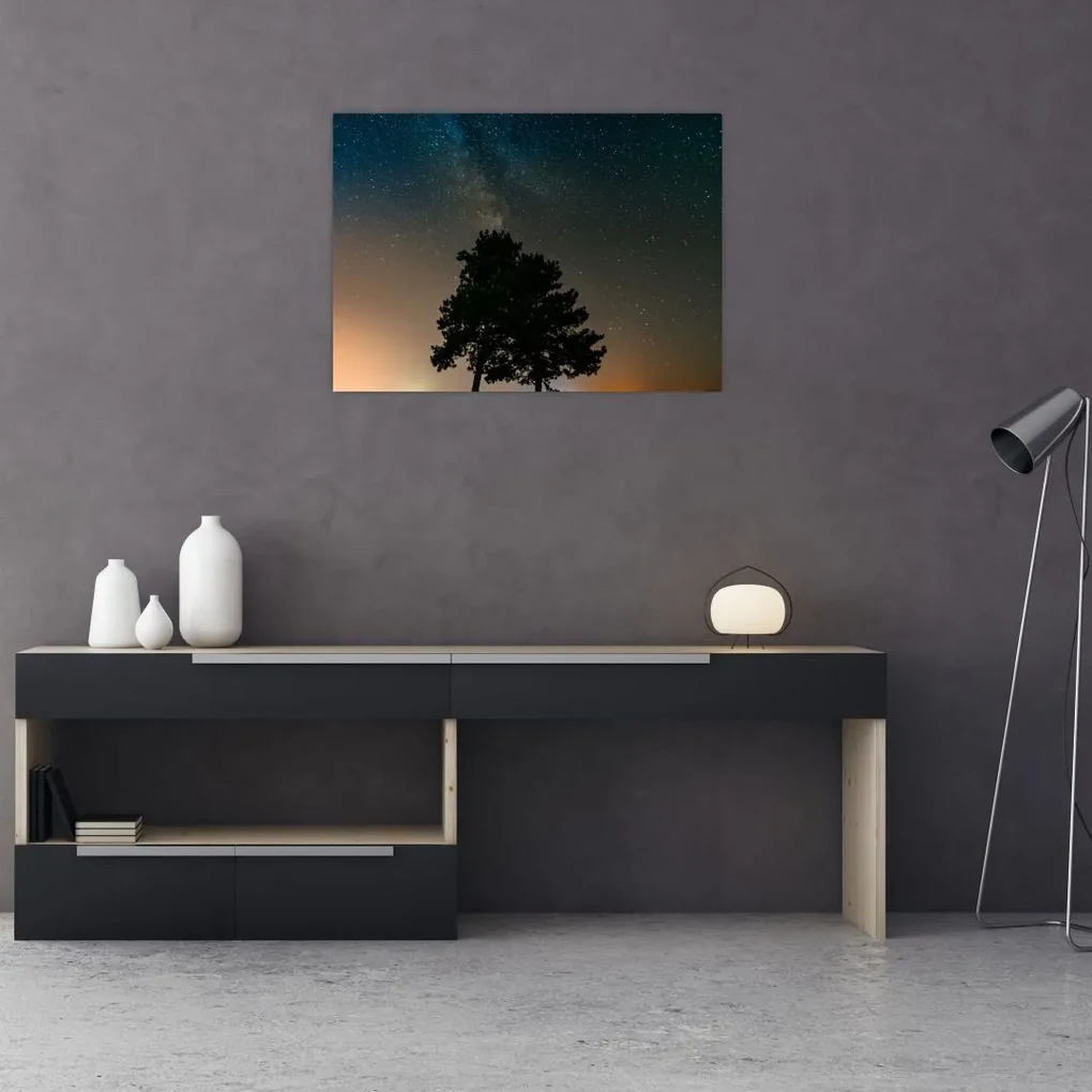 Tablou cu cerul nocturn și copaci (70x50 cm), în 40 de alte dimensiuni noi