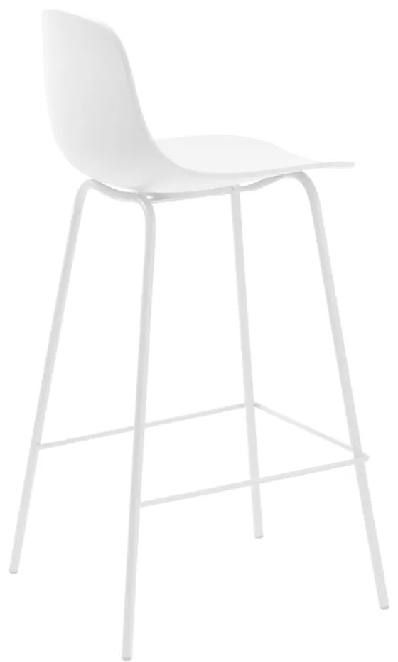 Scaun de bar alb din plastic (înălțime șezut 67,5 cm) Whitby – Unique Furniture