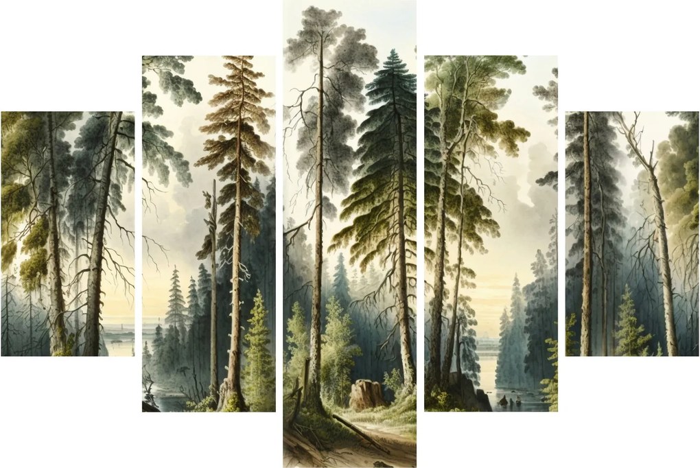 Tablou - Peisaj de epocă de păduri (150x105 cm)