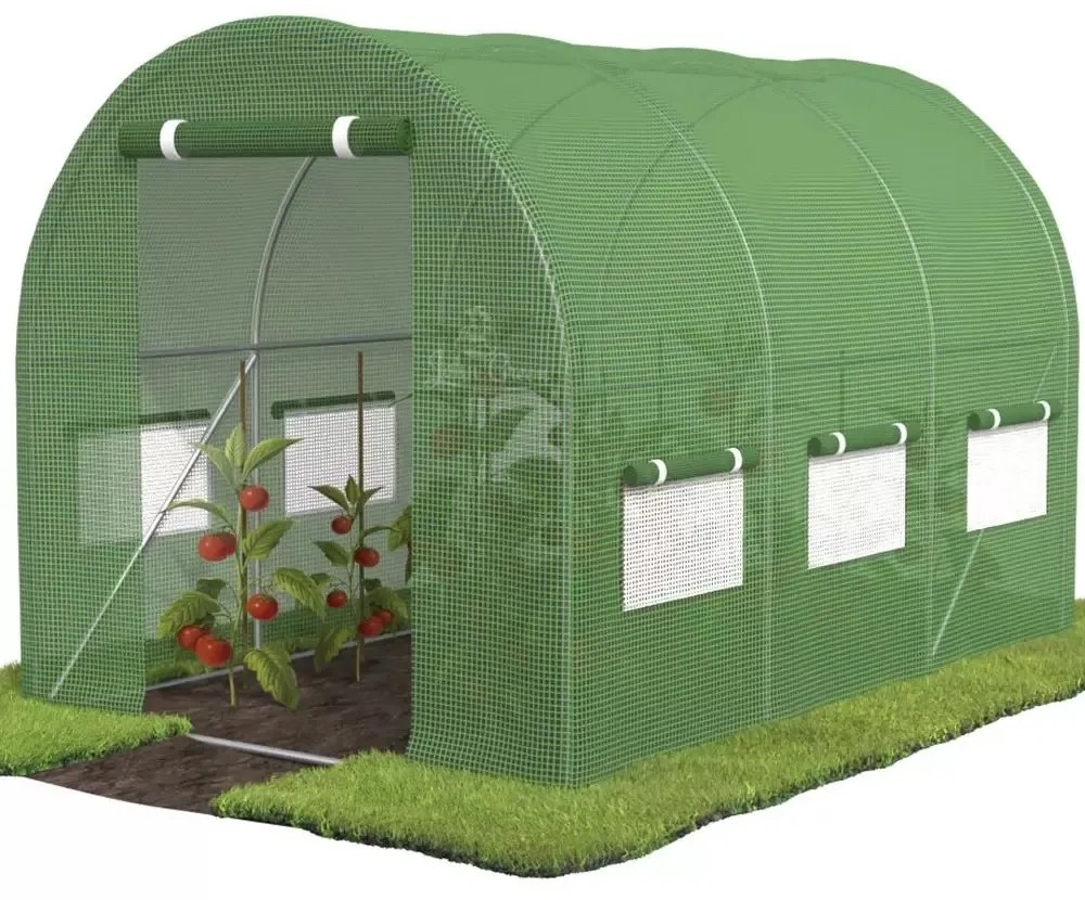Tunel folie de gradina 2 x 2 x 2 m, verde