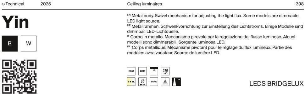 Spot LED aplicat ajustabil Yin alb